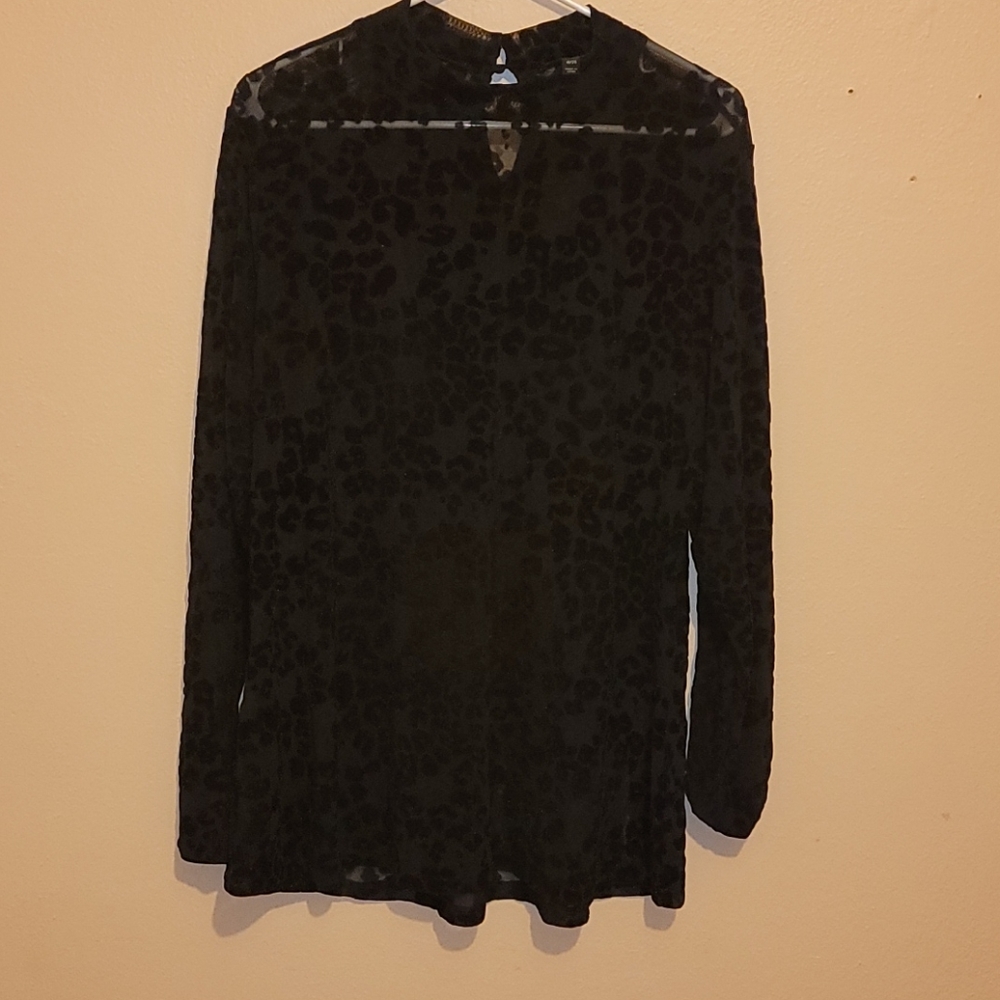 Lane Bryant Sheer Leopard Print Top